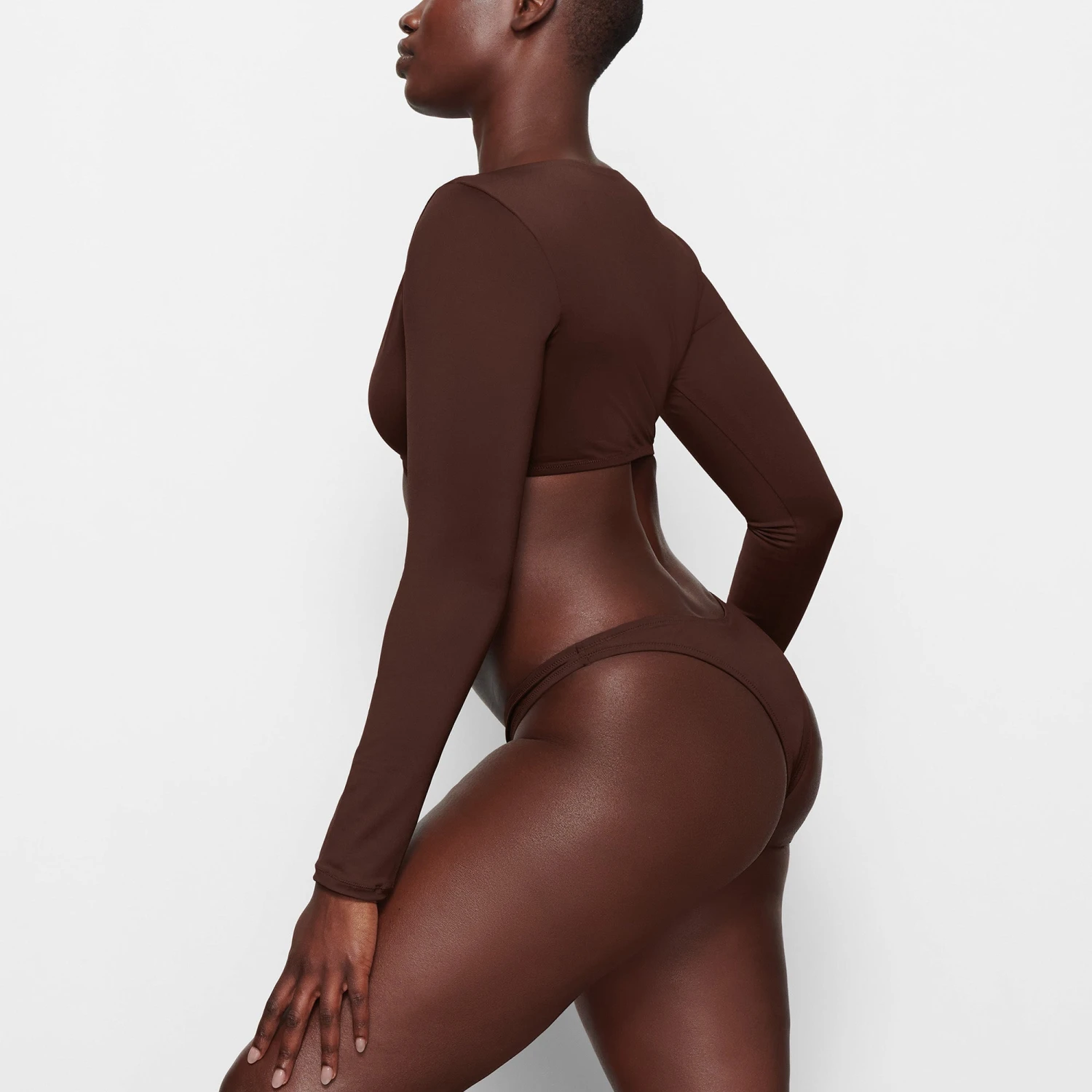 SWIM LONG SLEEVE SHRUG | COCOA 5 SWIM LONG SLEEVE SHRUG | COCOA - Image 3