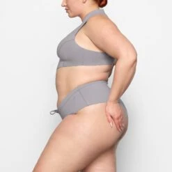 SKIMS SPORT SWIM MOCK NECK TOP | CHROME -SWIMwear Sale Store SKIMS SWIM SW MCK 0068 AC CHM 0007 SD