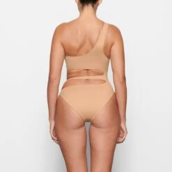 SWIM ONE SHOULDER MONOKINI | OCHRE -SWIMwear Sale Store SKIMS SWIM SW MKN 0014 MM OCH BK