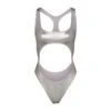 METALLIC SWIM CUT-OUT MONOKINI | NICKEL
