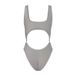 GLITTER SWIM MONOKINI | NICKEL -SWIMwear Sale Store SKIMS SWIM SW MKN 0109 NIC B