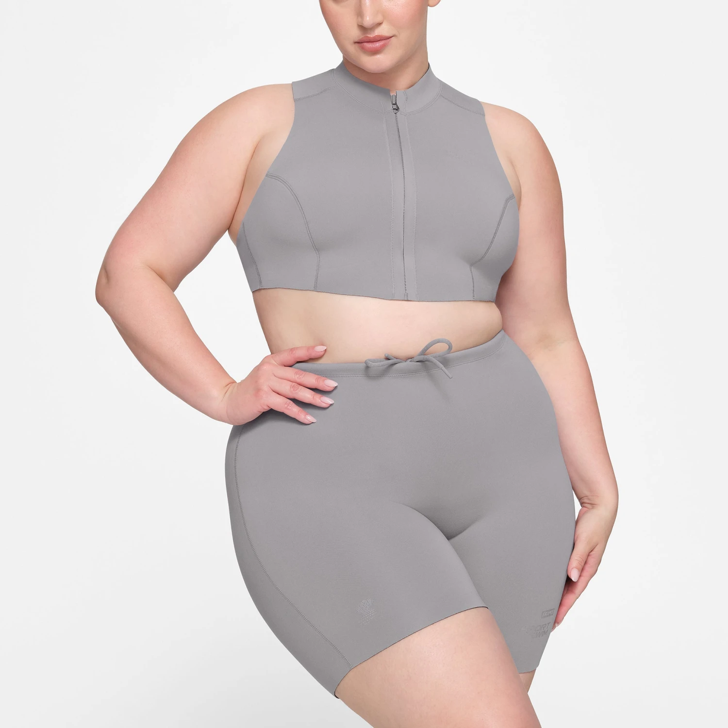 SKIMS SPORT SWIM MID THIGH SHORT | CHROME 4 SKIMS SPORT SWIM MID THIGH SHORT | CHROME - Image 2