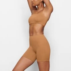 SWIM MID WAIST SHORT | ALMOND -SWIMwear Sale Store SKIMS SWIM SW MWS 0750 MM ALM SD