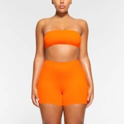 SWIM MID WAIST SHORT | ORANGE -SWIMwear Sale Store SKIMS SWIM SW MWS 0750 OA ORG 0001 FR
