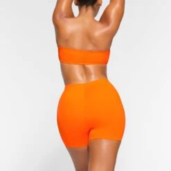 SWIM MID WAIST SHORT | ORANGE -SWIMwear Sale Store SKIMS SWIM SW MWS 0750 OA ORG 0015 BK