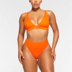 SWIM PLUNGE BIKINI TOP | ORANGE -SWIMwear Sale Store SKIMS SWIM SW PLG 0742 OA ORG 0002 FR