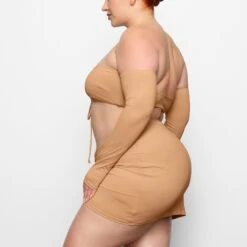 SWIM LONG SLEEVE BIKINI TOP | OCHRE -SWIMwear Sale Store SKIMS SWIM SW PLG 2791 CC OCH 0019 SD