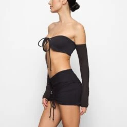 SWIM LONG SLEEVE BIKINI TOP | ONYX -SWIMwear Sale Store SKIMS SWIM SW PLG 2791 CD ONX 0011 SD