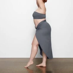 SWIM SARONG SKIRT | GUNMETAL -SWIMwear Sale Store SKIMS SWIM SW SKT 0016 MM GUN SD