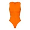 SWIM ZIP FRONT SLEEVELESS ONE PIECE | ORANGE
