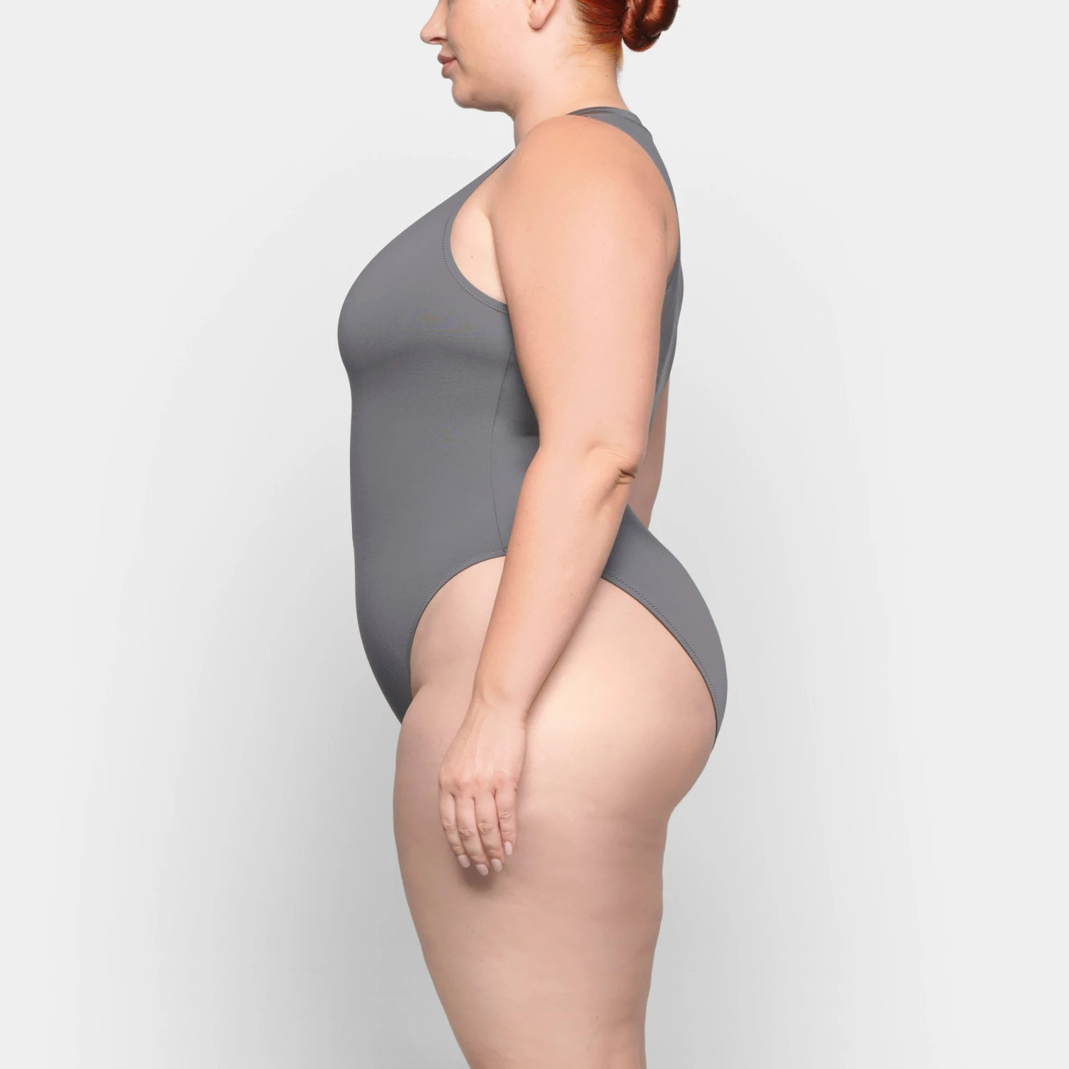 SWIM ZIP FRONT SLEEVELESS ONE PIECE | GUNMETAL 5 SWIM ZIP FRONT SLEEVELESS ONE PIECE | GUNMETAL - Image 3