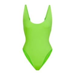 SWIM SCOOP NECK ONE PIECE | NEON GREEN