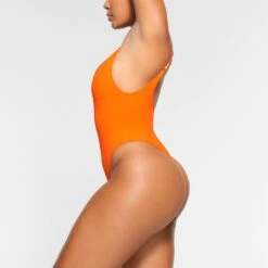SWIM SCOOP NECK ONE PIECE | ORANGE -SWIMwear Sale Store SKIMS SWIM SW SNO 0044 OA ORG 0012 SD