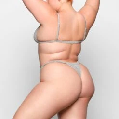 GLITTER SWIM RUCHED BIKINI TANGA | NICKEL -SWIMwear Sale Store SKIMS SWIM SW TAN 0107 NIC ZB 0012 SD x1 e7c3722c bb7b 4fe5 98f5 f5e128150573