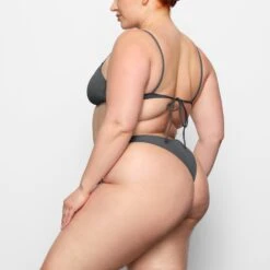 SWIM MICRO TANGA BIKINI BOTTOMS | GUNMETAL -SWIMwear Sale Store SKIMS SWIM SW TAN 0147 CC GUN 0008 SD