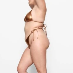 METALLIC SWIM DIPPED TIE BOTTOMS | PENNY -SWIMwear Sale Store SKIMS SWIM SW TBM 0067 EB PNY 0011