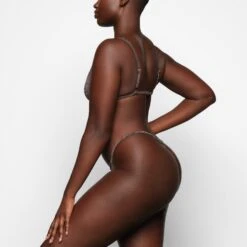 GLITTER SWIM STRING THONG | COCOA -SWIMwear Sale Store SKIMS SWIM SW THG 0112 COA ZA 0013 SD