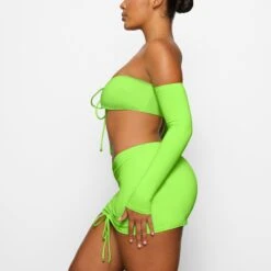SWIM LONG SLEEVE BIKINI TOP | NEON GREEN -SWIMwear Sale Store SKIMS SWIM SW TP LSL 2791 CA NGE 0009 SD