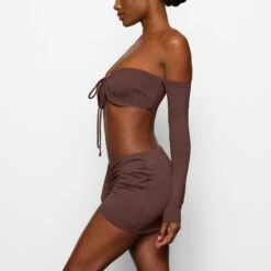 SWIM LONG SLEEVE BIKINI TOP | COCOA -SWIMwear Sale Store SKIMS SWIM SW TP LSL 2791 CB COA 0008 SD