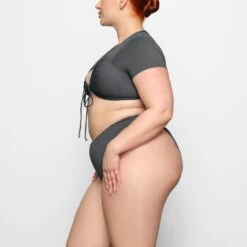 SWIM RUCHED T-SHIRT | GUNMETAL -SWIMwear Sale Store SKIMS SWIM TP SHR 2789 CC GUN 0007 SD