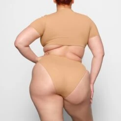 SWIM RUCHED T-SHIRT | OCHRE -SWIMwear Sale Store SKIMS SWIM TP SHR 2789 CC OCH 0027 BK