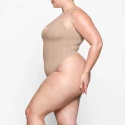 SHEER SCULPT THONG BODYSUIT | CLAY -SWIMwear Sale Store SKIMSSHAPEWEAR SH LBT 0248 YC CLY 0012