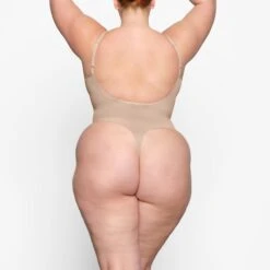 SHEER SCULPT THONG BODYSUIT | CLAY -SWIMwear Sale Store SKIMSSHAPEWEAR SH LBT 0248 YC CLY 0021